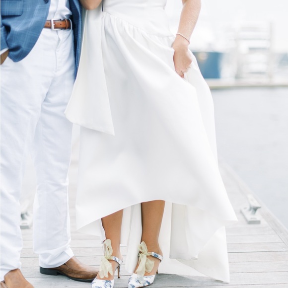 Something Bleu heels from Anthropologie. Worn a few hours for rehearsal dinner. - Picture 3 of 3